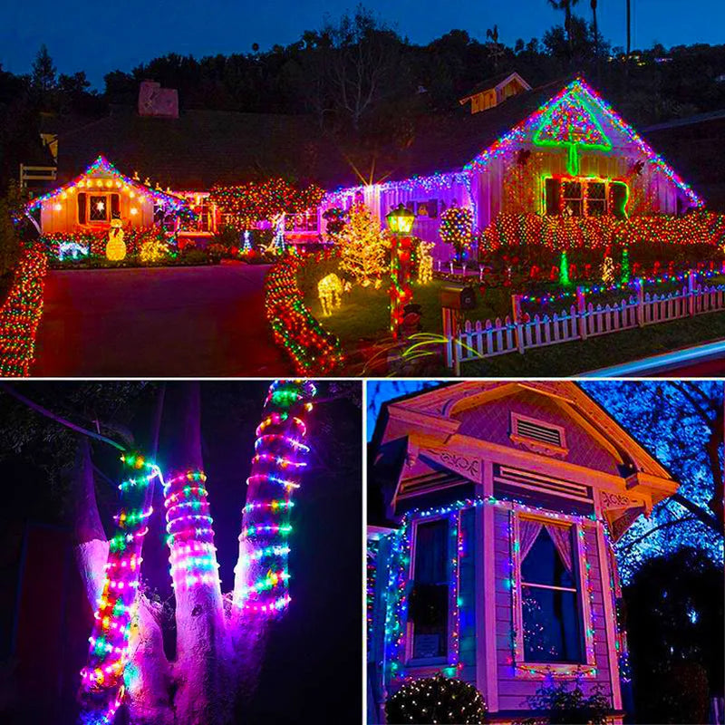 4Pack 400 LED Solar Light Outdoor Lamp String Lights For Holiday Christmas Party Waterproof Fairy Lights Garden Garland Copper