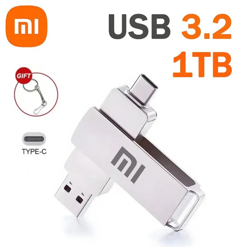 Xiaomi 16TB Flash Drive Usb 3.2 Super High Speed Flash Drive Metal Transfer Mini U Disk Pen Drive Type C Memory Disk SSD U Drive