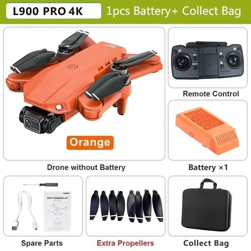 Drone L900 Pro GPS 4K HD profissional com câmera dupla 5G Wi-Fi, fotografia, quadricóptero dobrável sem escova, distância de 1,2 km, drones de brinquedo