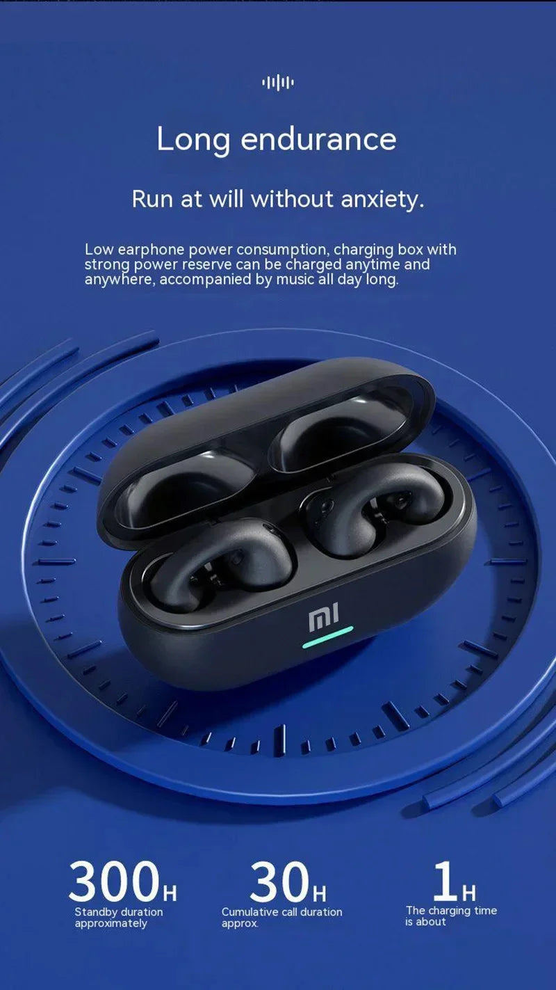 Fones de ouvido sem fio Xiaomi Earclip Bluetooth 5.3 Fones de ouvido esportivos ao ar livre Fones de ouvido com controle de toque para iPhone Huawei Samsung