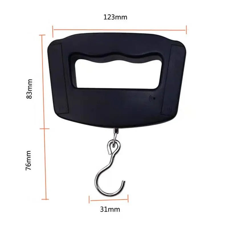 Balança portátil de 50 kg/110 lb com LCD digital para malas, mala de viagem com alça, bolsa para pesagem de peixes, balança suspensa com gancho