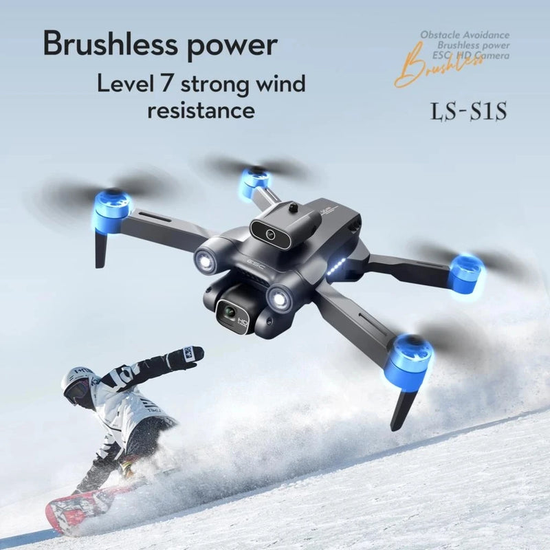 Novo Mini Drone S1S Profissional 8K HD Câmera Desvio de Obstáculos Fotografia Aérea Sem Escovas Dobrável Quadricóptero