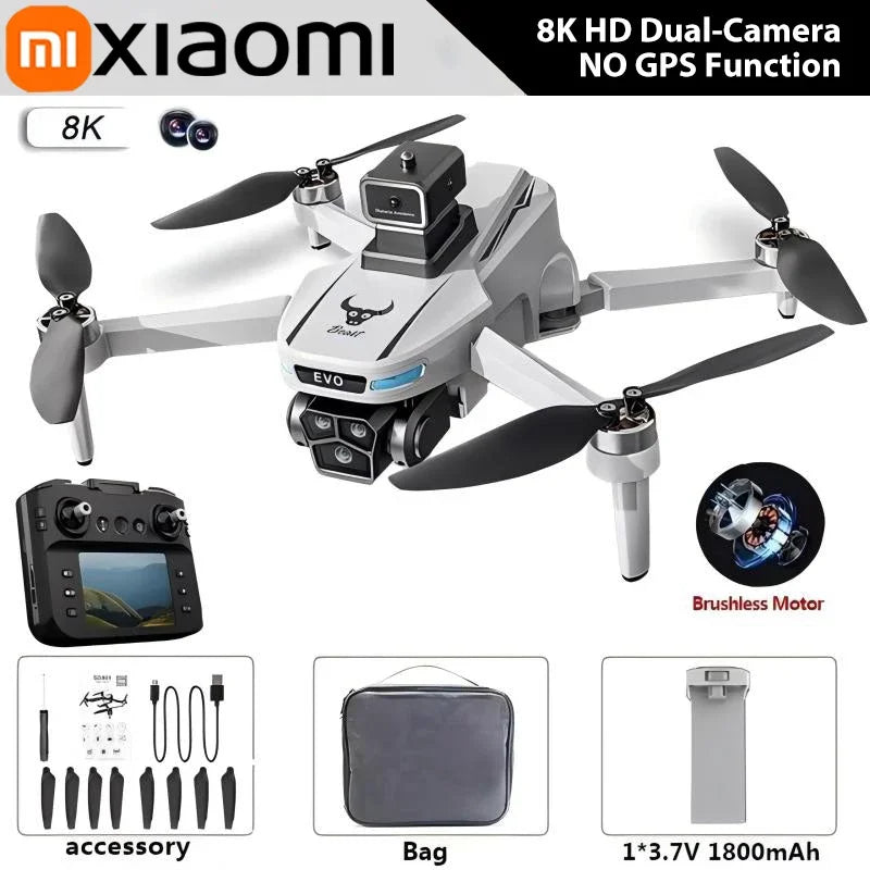 Drone profissional Xiaomi SG901 MAX com GPS, visão aérea 8K HD, evitando obstáculos com tela maior, controle remoto e drone dobrável sem escovas