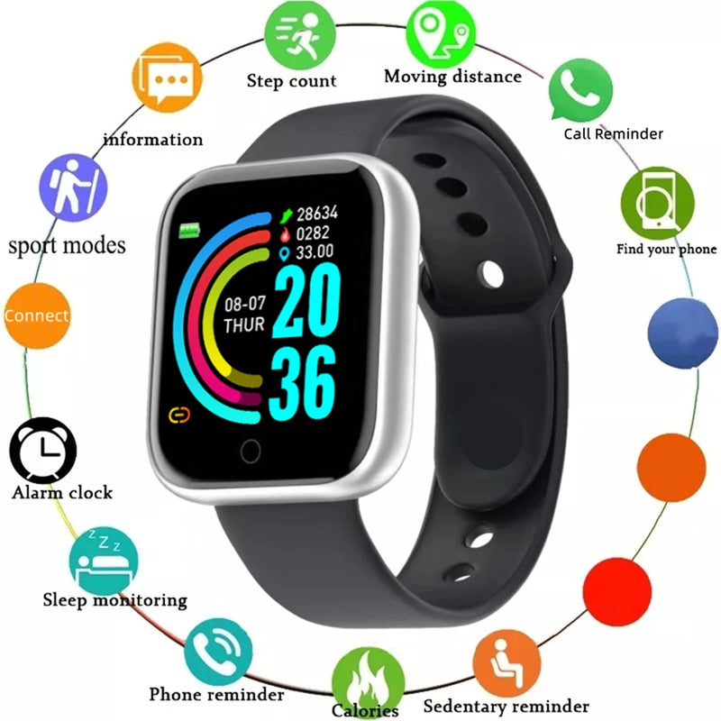 Relógio inteligente masculino e feminino, relógio de pulso, mensagem, monitor de fitness, pulseira, presente de aniversário, relógio eletrônico para Xiaomi Huawei