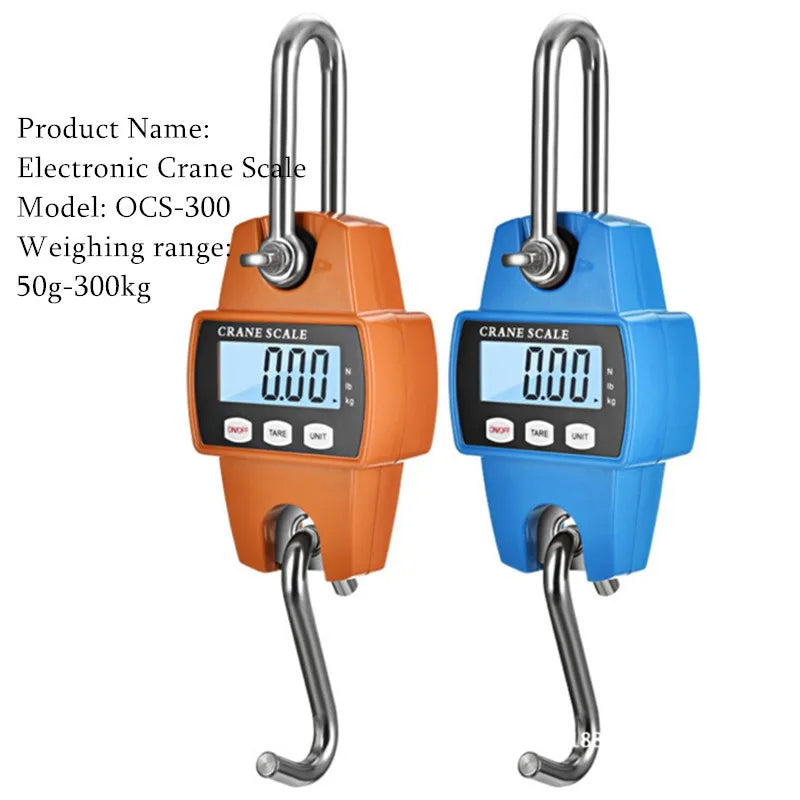 Balança digital de guindaste para pesagem 300 kg 150 kg/50 g 200 kg/100 g 500 kg/100 g balança de gancho suspensa para serviço pesado portátil digital de aço inoxidável