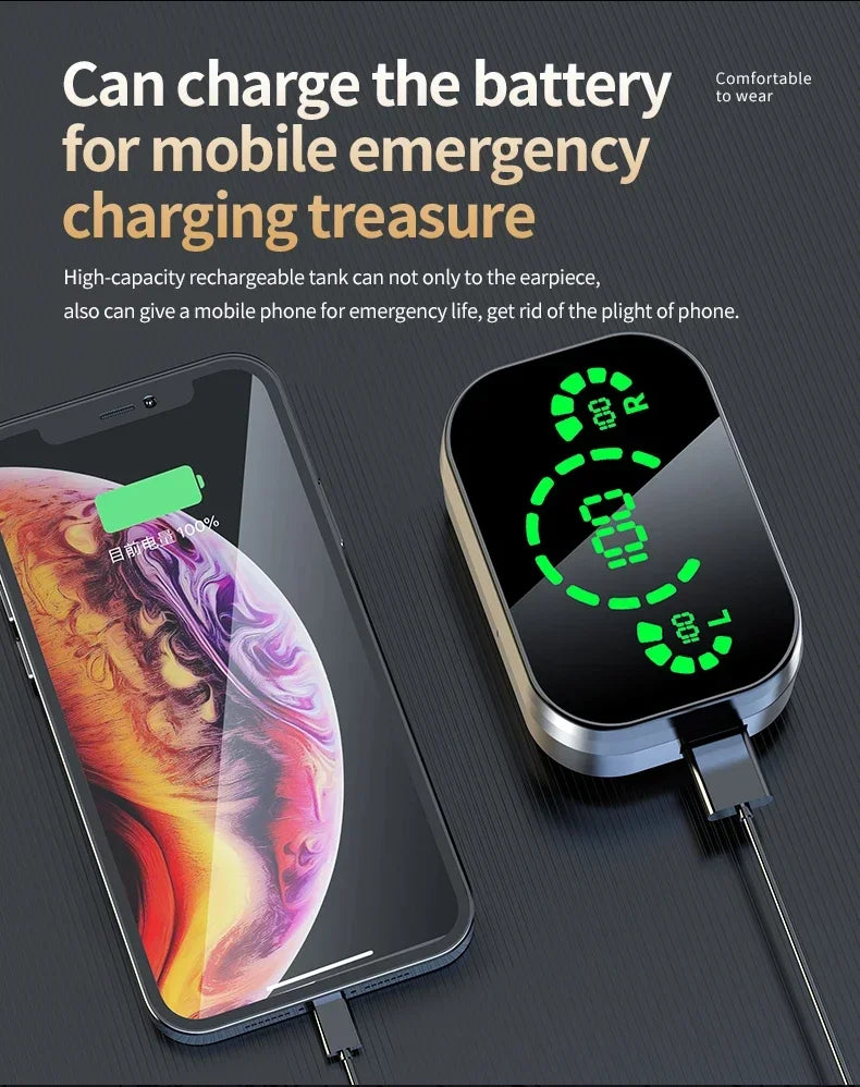 Fones de ouvido sem fio Bluetooth com bateria de longa duração YD03 Caixa de armazenamento com espelho Mãos livres Fone de ouvido Bluetooth Mãos livres Telefone